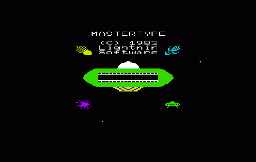 MasterType title screen for Vic-20